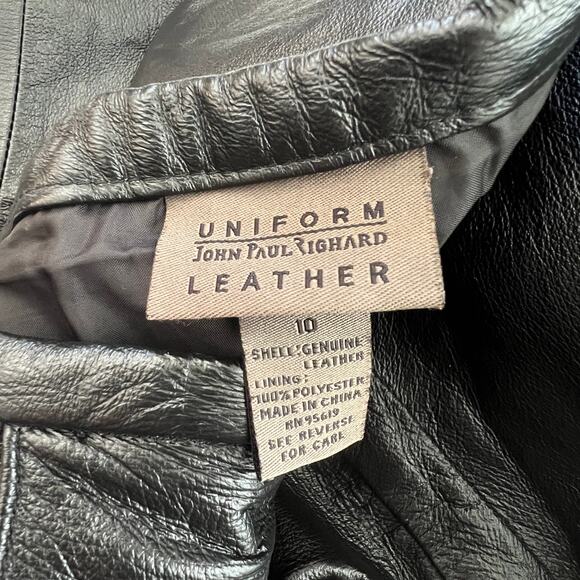 Vintage John Paul Richard Black Leather Pants Size 10 - Picture 3 of 6
